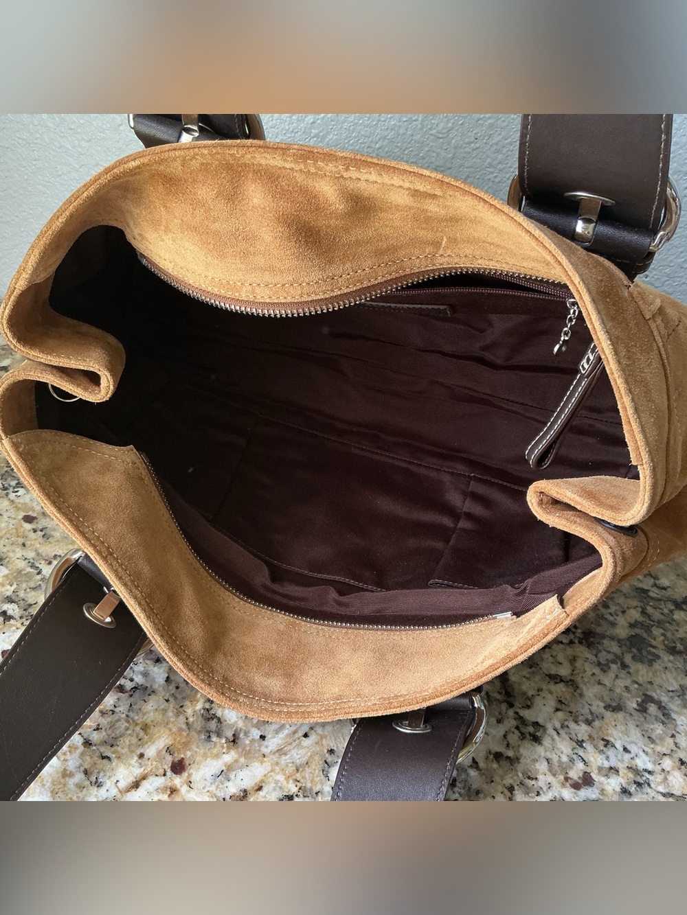 Coach SoHo Tan Suede and Brown Leather Satchel - Picture 5 of 9